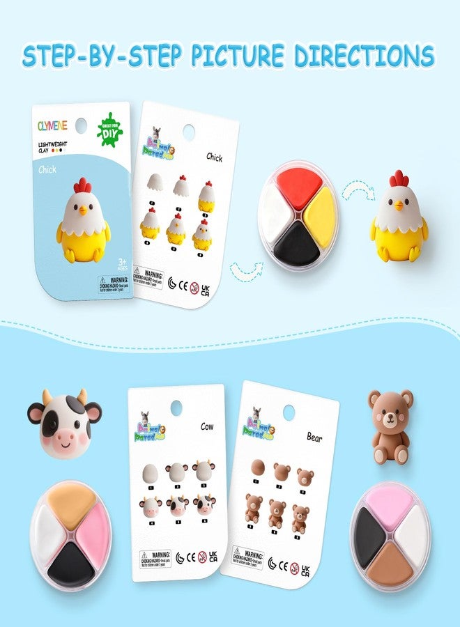 CLYMENE Air Dry Clay Kit for Kids, 12 Animals Modeling Clay with Tools & Tutorials, Arts and Crafts Creative Toys for Boys and Girls Ages 3+ - Image 3